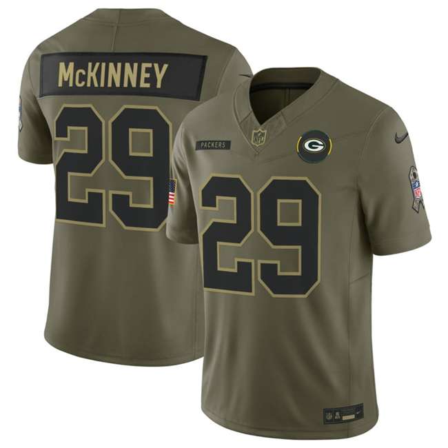 Green Bay Packers #29 Xavier McKinney Olive 2025 FUSE Salute to Service Limited Football Stitched Jersey