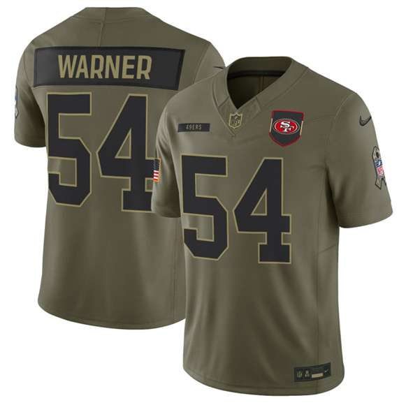 San Francisco 49ers #54 Fred Warner Olive 2025 Salute to Service Limited Football Stitched Jersey
