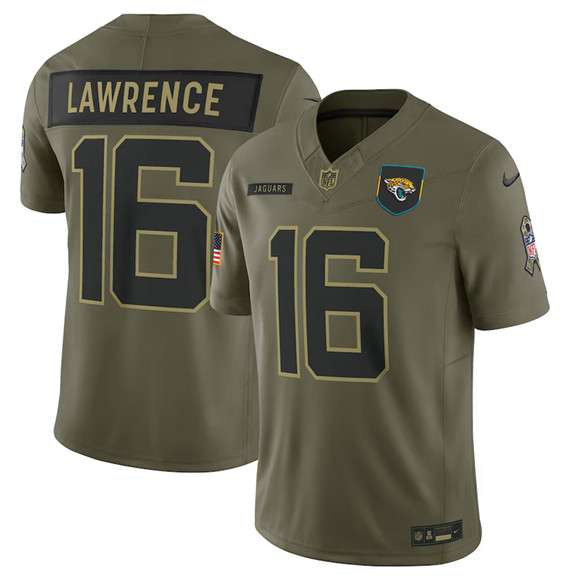 Jacksonville Jaguars #16 Trevor Lawrence Olive 2025 Salute to Service Limited Football Stitched Jersey