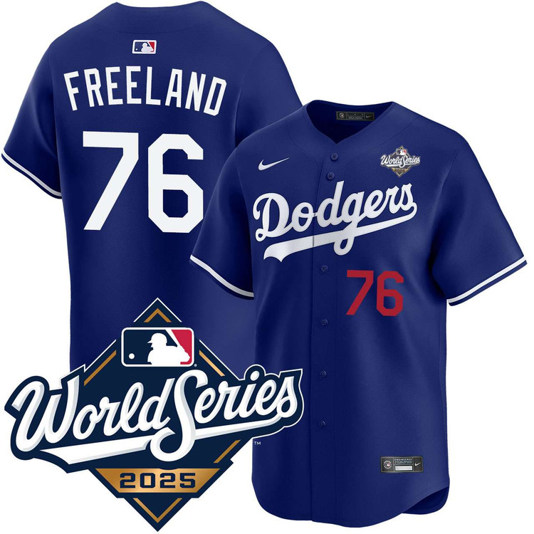 Alex Freeland Los Angeles Dodgers Alternate Royal Limited 2025 World Series Jersey