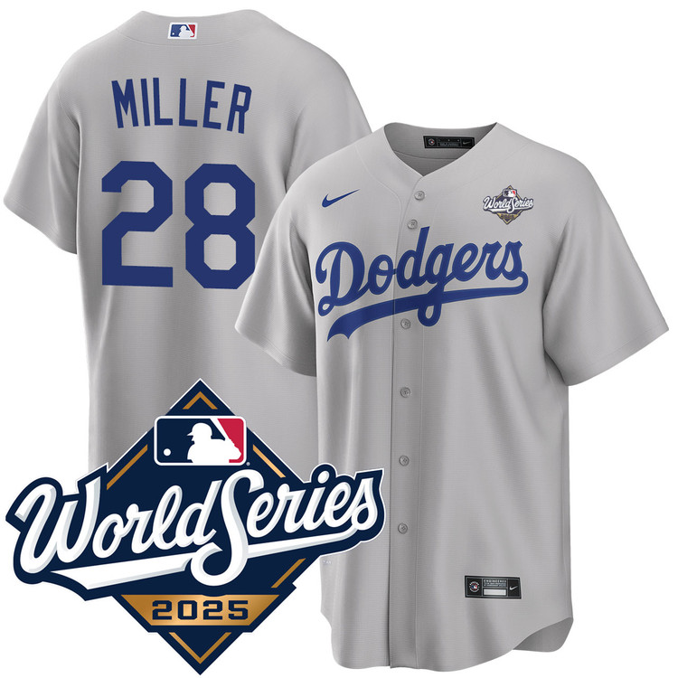 Bobby Miller Los Angeles Dodgers Alternate 2025 Road World Series Jersey