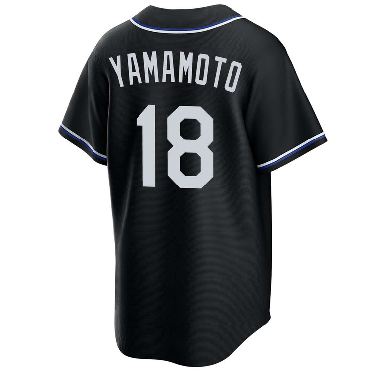 Yoshinobu Yamamoto Los Angeles Dodgers Black Lights Out 2025 World Series Jersey