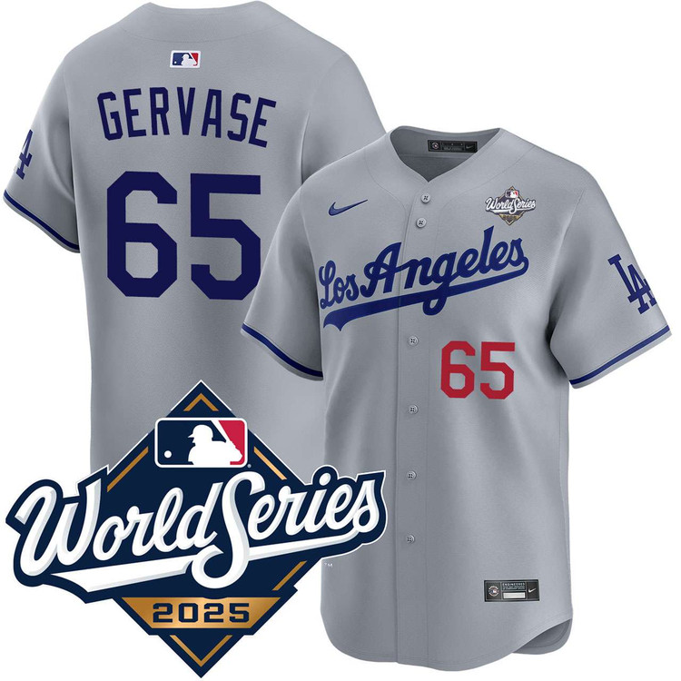 Paul Gervase Los Angeles Dodgers Road Limited 2025 World Series Jersey