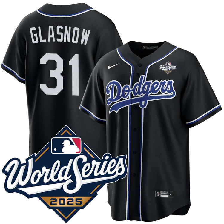 Tyler Glasnow Los Angeles Dodgers Black Lights Out 2025 World Series Jersey