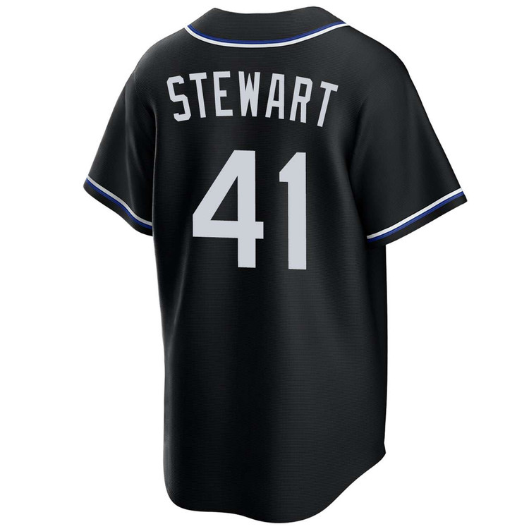 Brock Stewart Los Angeles Dodgers Black Lights Out 2025 World Series Jersey