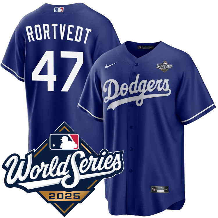 Ben Rortvedt Los Angeles Dodgers Royal 2025 Alternate World Series Jersey