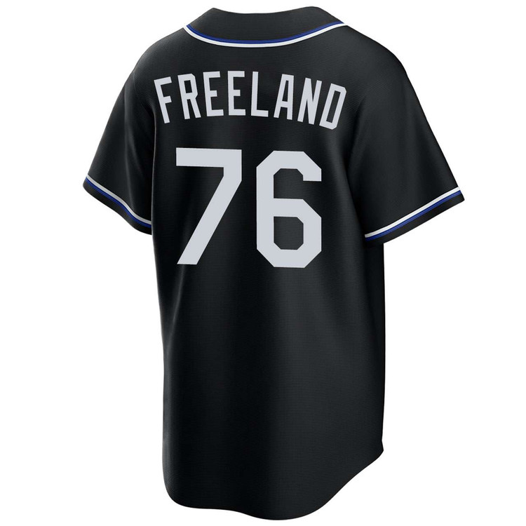 Alex Freeland Los Angeles Dodgers Black Lights Out 2025 World Series Jersey