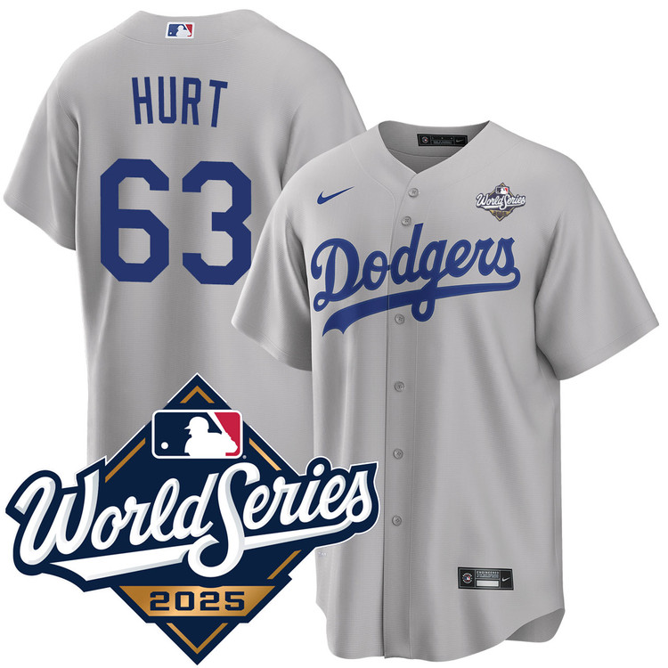 Kyle Hurt Los Angeles Dodgers Alternate 2025 Road World Series Jersey