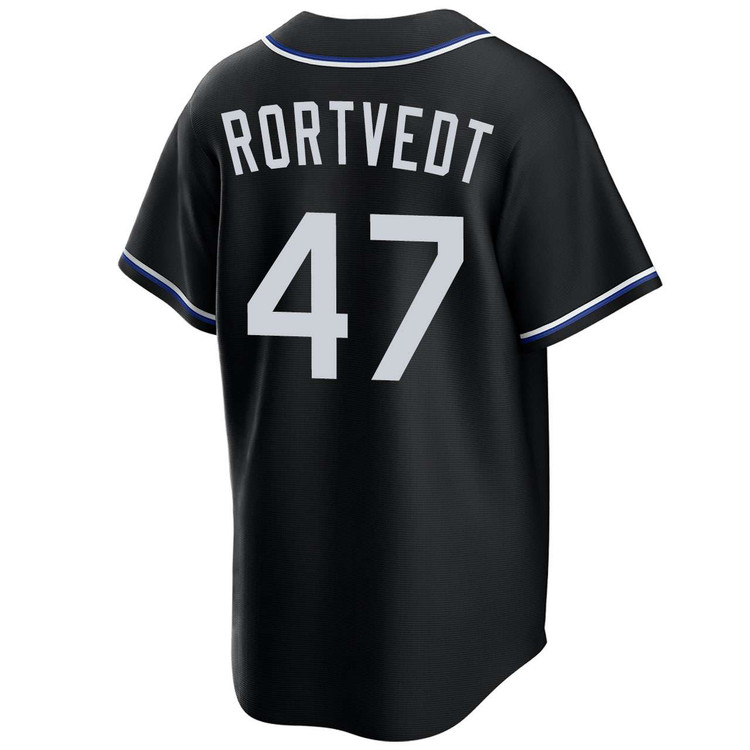 Ben Rortvedt Los Angeles Dodgers Black Lights Out 2025 World Series Jersey