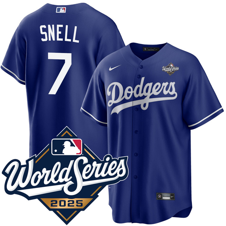 Blake Snell Los Angeles Dodgers Royal 2025 Alternate World Series Jersey