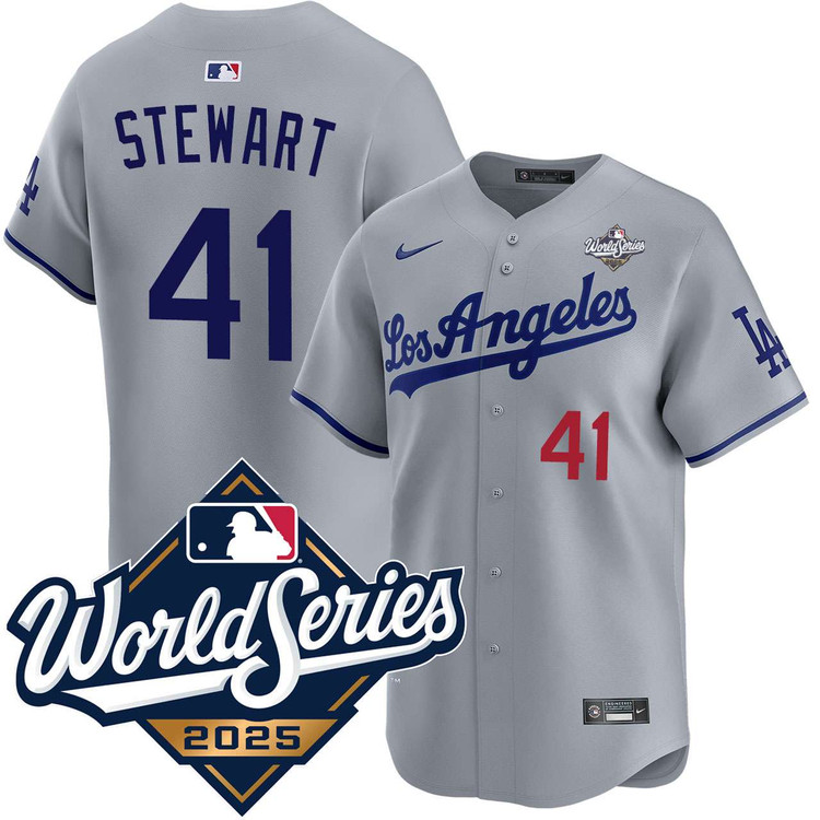 Brock Stewart Los Angeles Dodgers Road Limited 2025 World Series Jersey