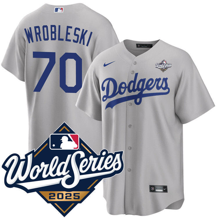 Justin Wrobleski Los Angeles Dodgers Alternate 2025 Road World Series Jersey
