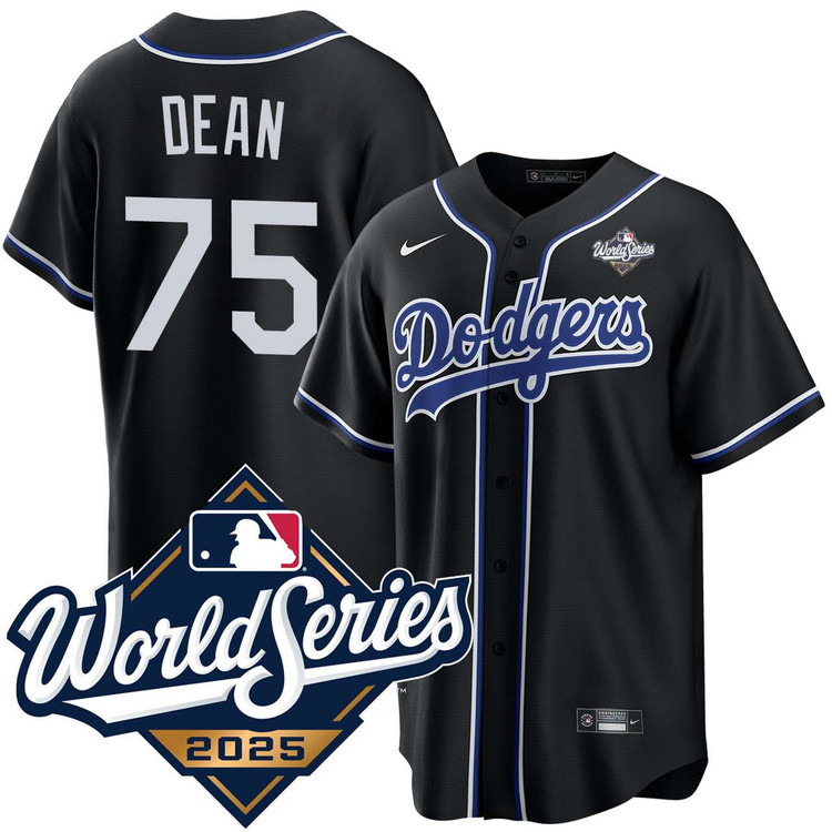 Justin Dean Los Angeles Dodgers Black Lights Out 2025 World Series Jersey