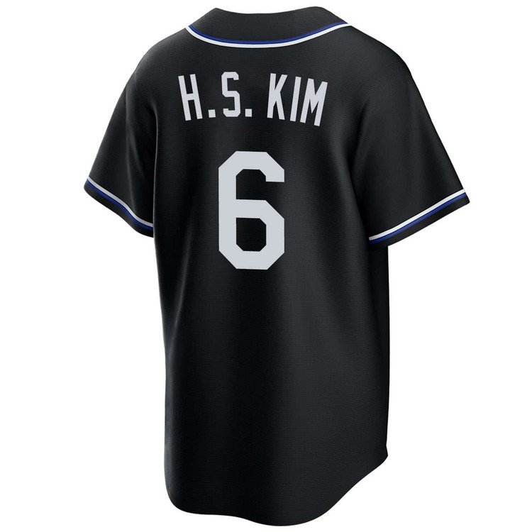Hyeseong Kim Los Angeles Dodgers Black Lights Out 2025 World Series Jersey