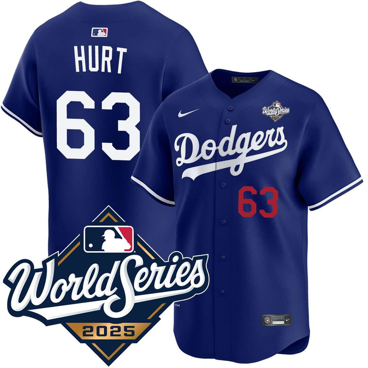 Kyle Hurt Los Angeles Dodgers Alternate Royal Limited 2025 World Series Jersey