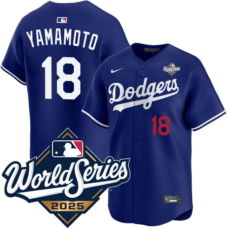 Yoshinobu Yamamoto Los Angeles Dodgers Alternate Royal Limited 2025 World Series Jersey