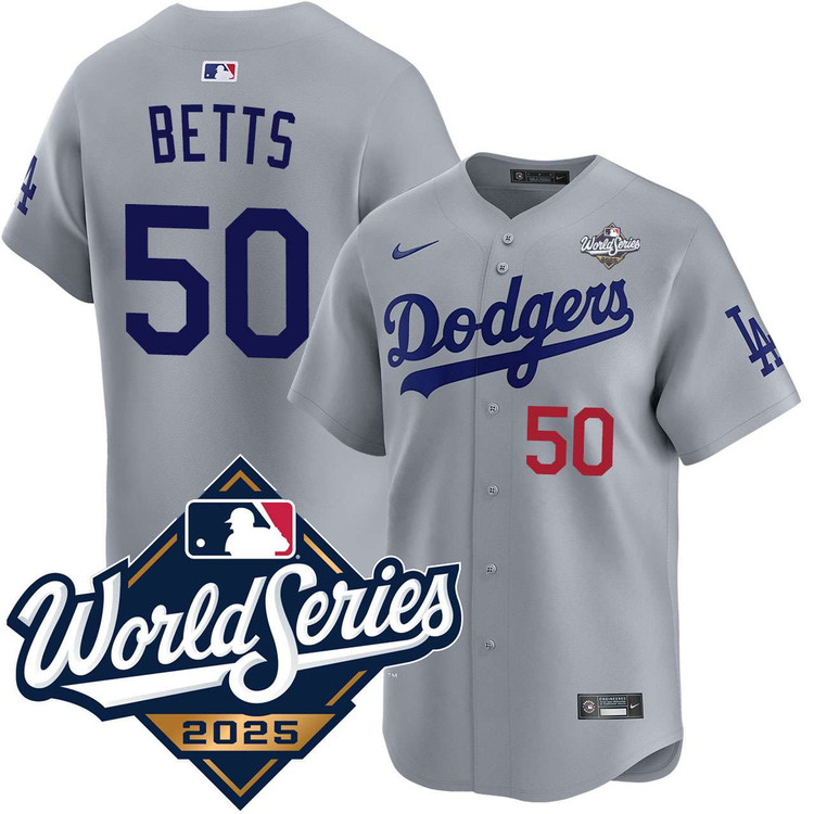 Mookie Betts Los Angeles Dodgers Alternate Road Limited 2025 World Series Jersey