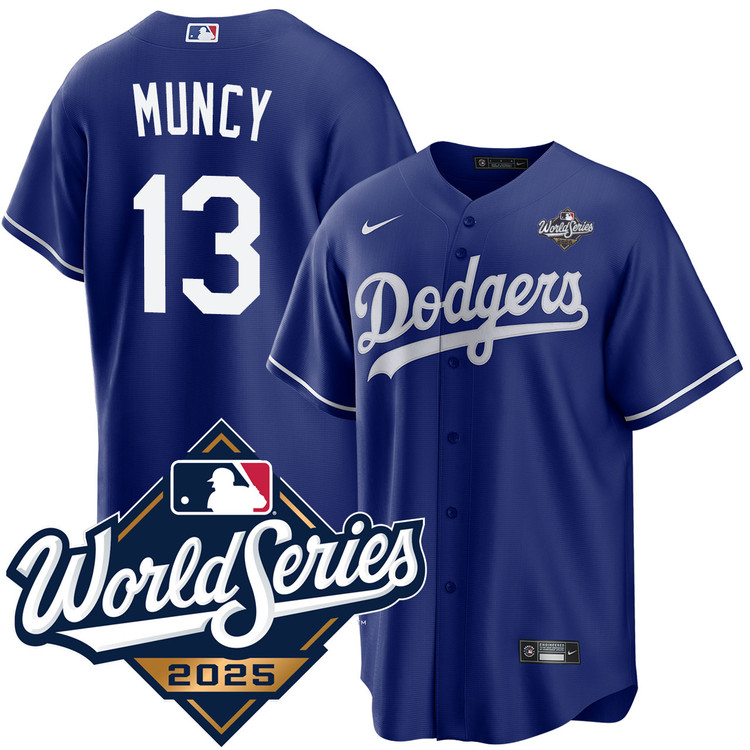Max Muncy Los Angeles Dodgers Royal 2025 Alternate World Series Jersey