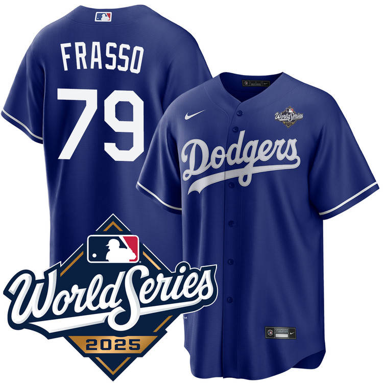 Nick Frasso Los Angeles Dodgers Royal 2025 Alternate World Series Jersey