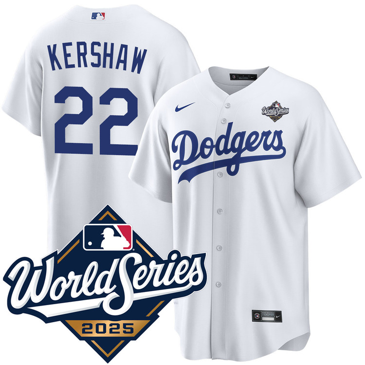 Clayton Kershaw Los Angeles Dodgers Home 2025 World Series Jersey