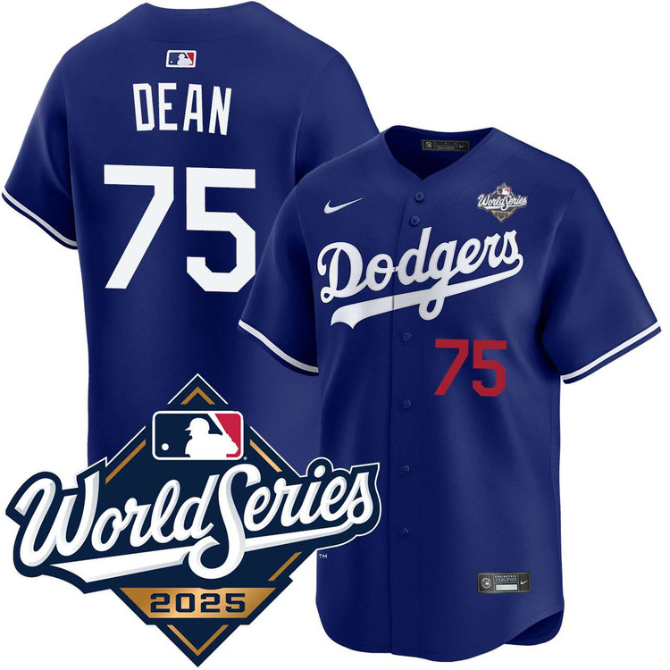 Justin Dean Los Angeles Dodgers Alternate Royal Limited 2025 World Series Jersey