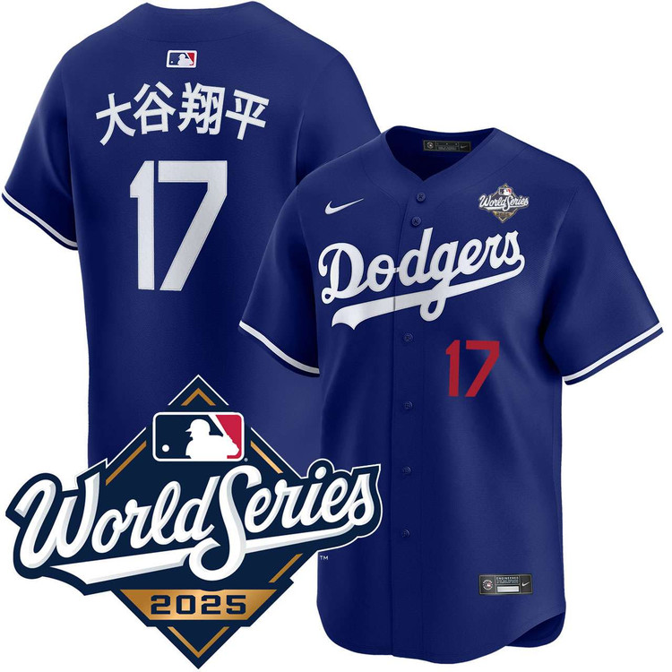 Shohei Ohtani Kanji Los Angeles Dodgers Alternate Royal Limited 2025 World Series Jersey