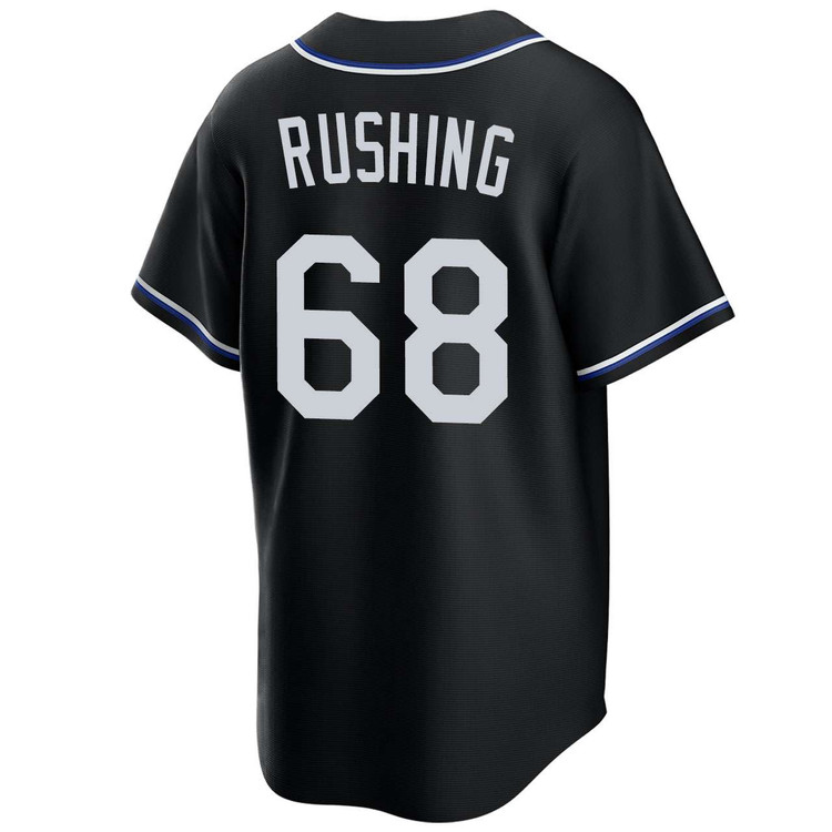 Dalton Rushing Los Angeles Dodgers Black Lights Out 2025 World Series Jersey
