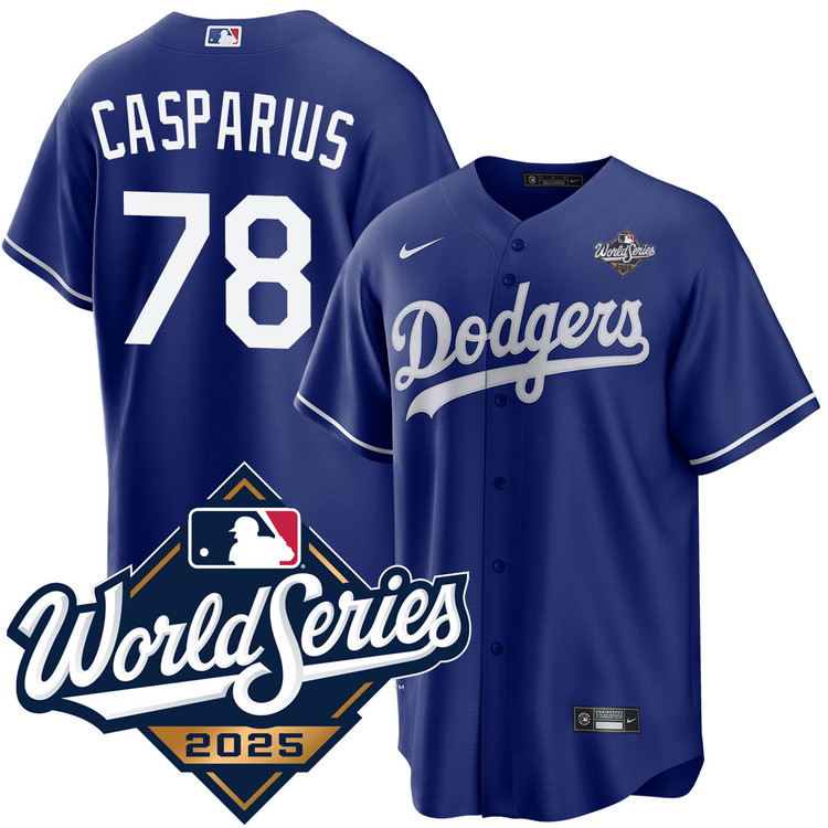 Ben Casparius Los Angeles Dodgers Royal 2025 Alternate World Series Jersey