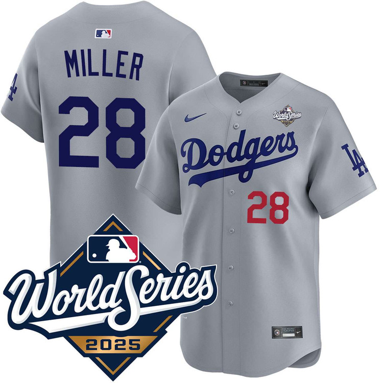 Bobby Miller Los Angeles Dodgers Alternate Road Limited 2025 World Series Jersey