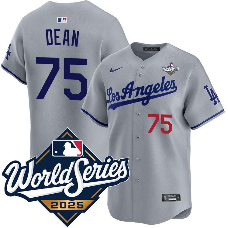 Justin Dean Los Angeles Dodgers Road Limited 2025 World Series Jersey