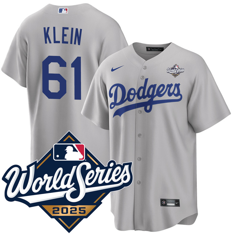 Will Klein Los Angeles Dodgers Alternate 2025 Road World Series Jersey