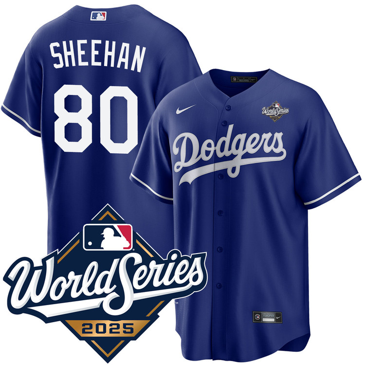 Emmet Sheehan Los Angeles Dodgers Royal 2025 Alternate World Series Jersey