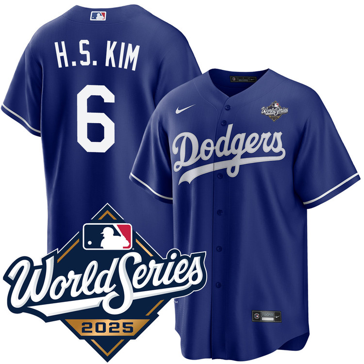 Hyeseong Kim Los Angeles Dodgers Royal 2025 Alternate World Series Jersey