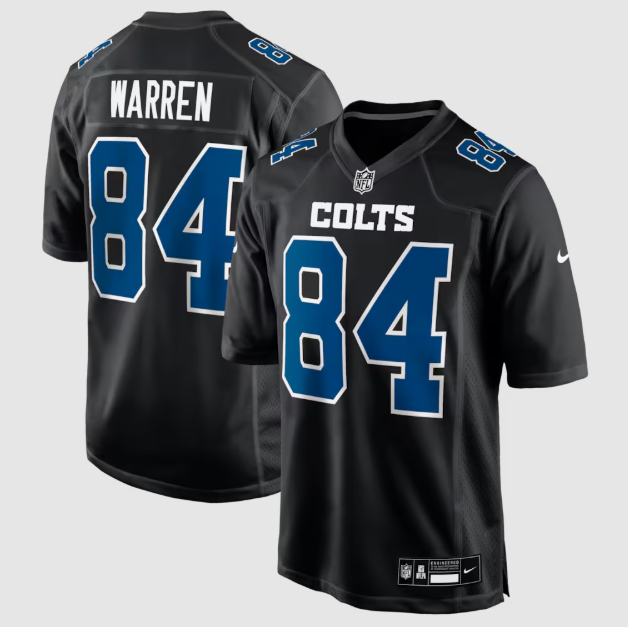 Indianapolis Colts Tyler Warren Black Fashion Game Jersey