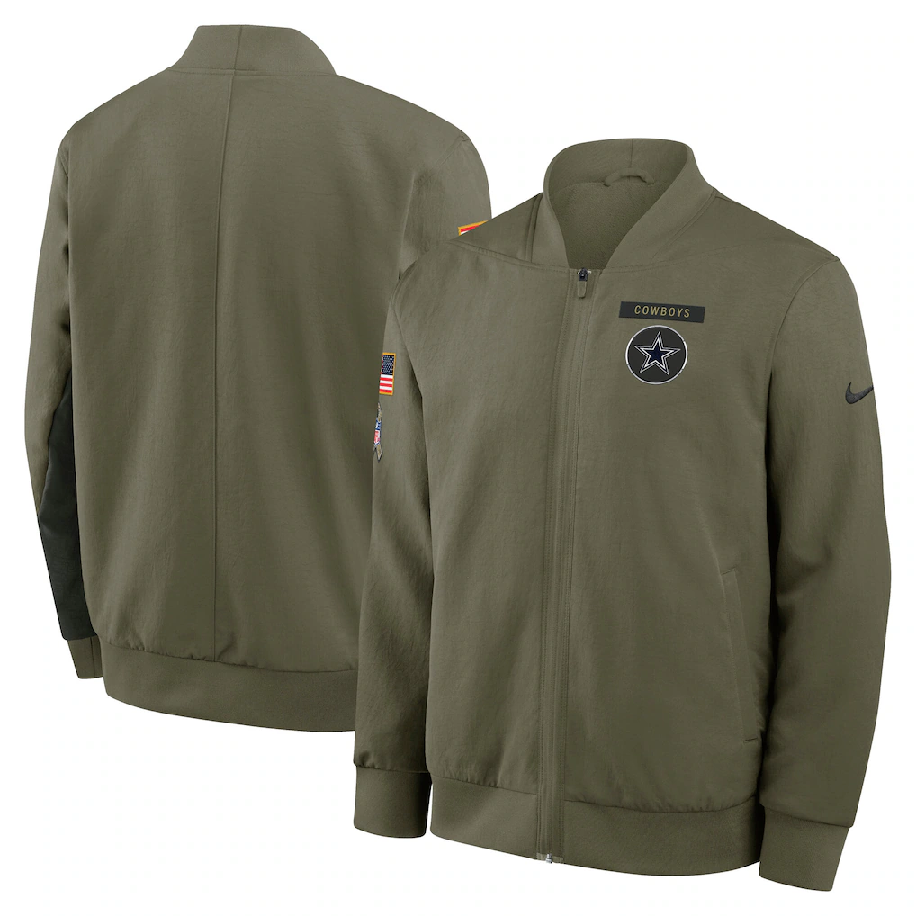 Dallas Cowboys 2025 Salute To Service Unstoppable Force Bomber Jacket - Mens