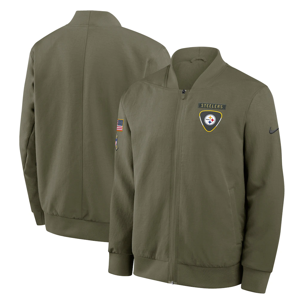 Pittsburgh Steelers 2025 Salute To Service Unstoppable Force Bomber Jacket - Mens