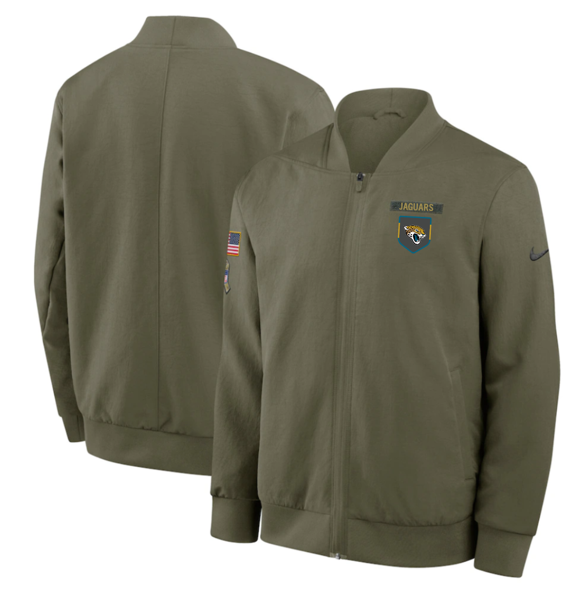 Jacksonville Jaguars 2025 Salute To Service Unstoppable Force Bomber Jacket - Mens