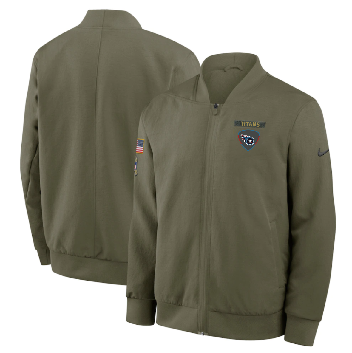 Tennessee Titans 2025 Salute To Service Unstoppable Force Bomber Jacket - Mens