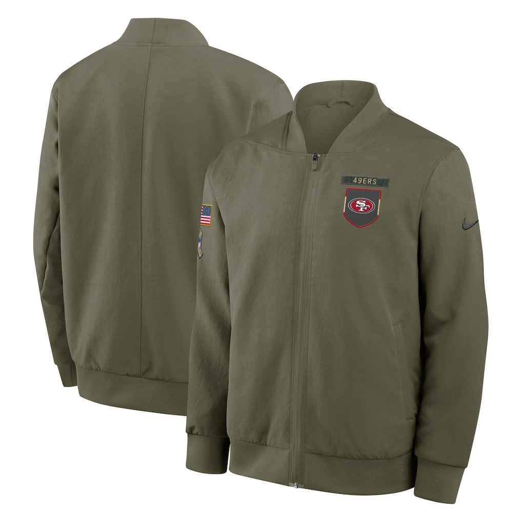San Francisco 49ers 2025 Salute To Service Unstoppable Force Bomber Jacket - Mens
