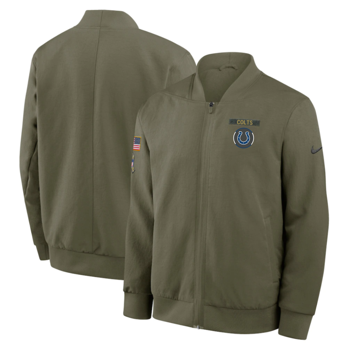 Indianapolis Colts 2025 Salute To Service Unstoppable Force Bomber Jacket - Mens