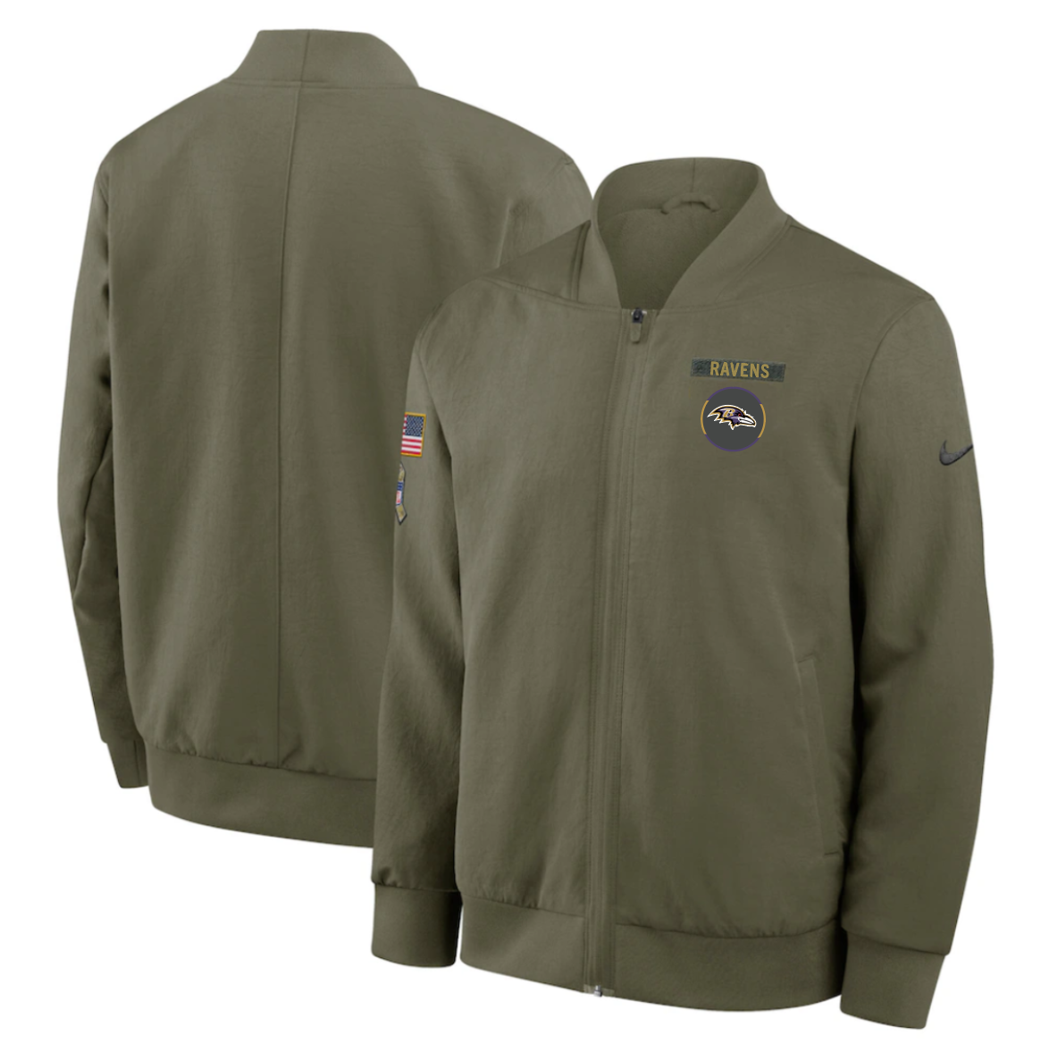 Baltimore Ravens 2025 Salute To Service Unstoppable Force Bomber Jacket - Mens