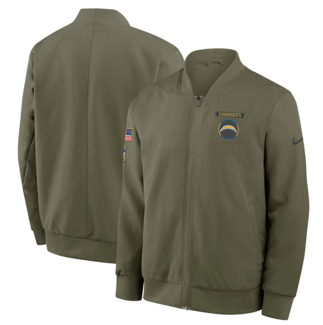 Los Angeles Chargers 2025 Salute To Service Unstoppable Force Bomber Jacket - Mens