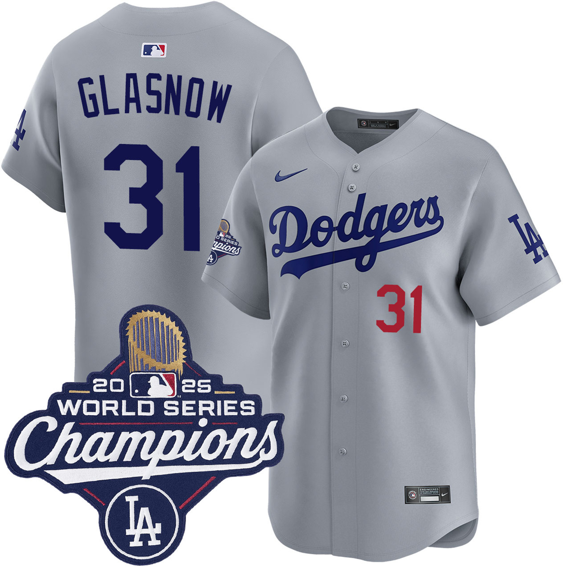 Tyler Glasnow Los Angeles Dodgers Alternate Road Limited 2025 World Series Champions Jersey