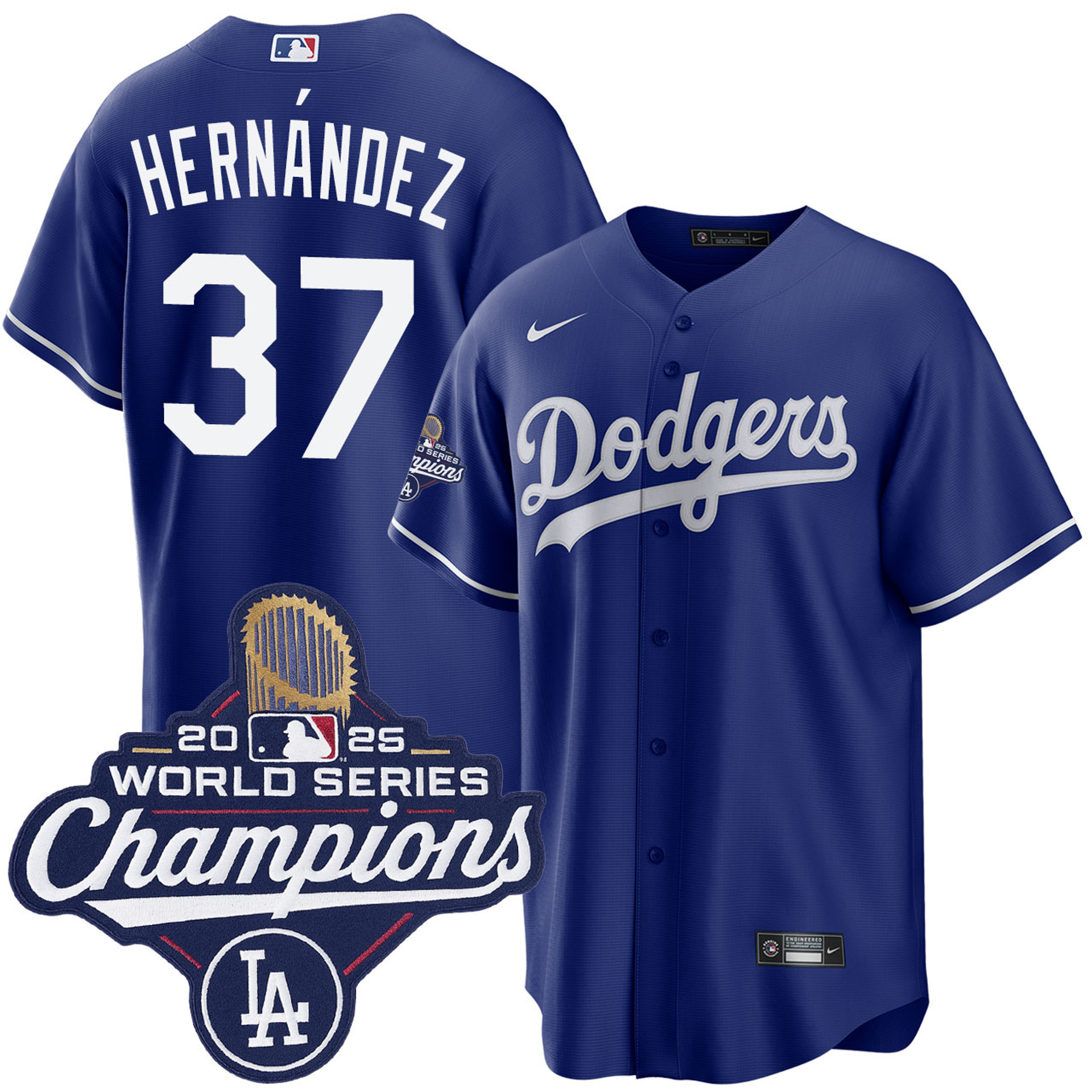 Teoscar Hernandez Los Angeles Dodgers Royal 2025 Alternate World Series Champions Jersey