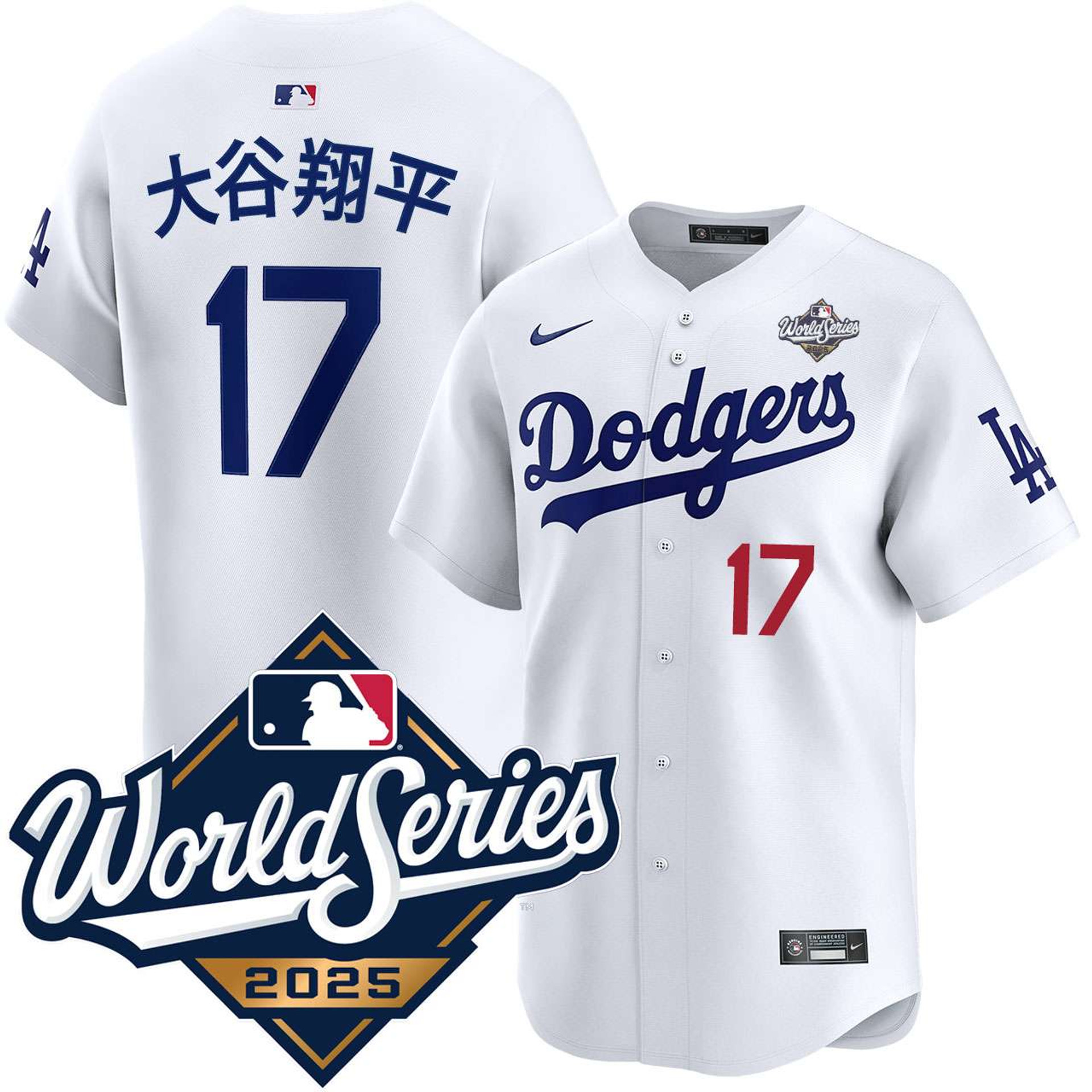 Shohei Ohtani Kanji Los Angeles Dodgers Home Limited 2025 World Series Jersey