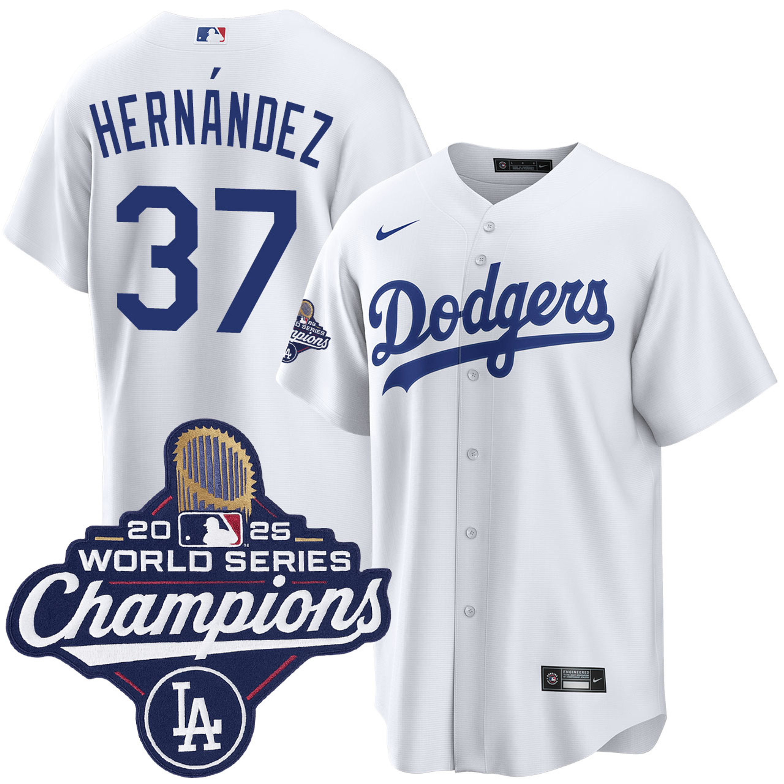 Teoscar Hernandez Los Angeles Dodgers Home 2025 World Series Champions Jersey