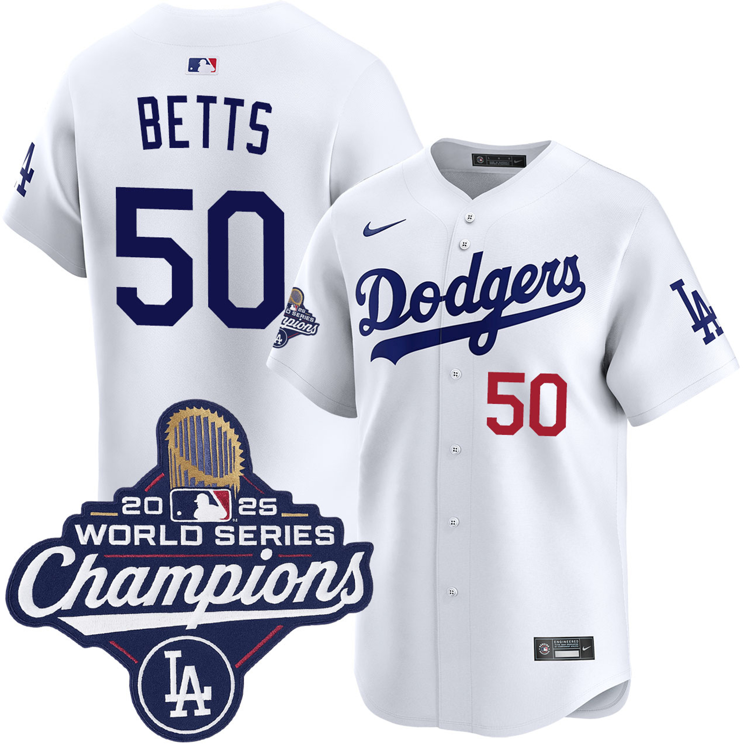 Mookie Betts Los Angeles Dodgers Home Limited 2025 World Series Champions Jersey