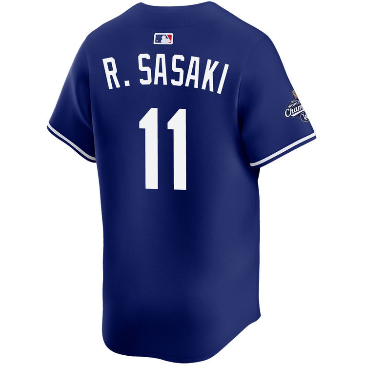 Roki Sasaki Los Angeles Dodgers Alternate Royal Limited 2025 World Series Champions Jersey