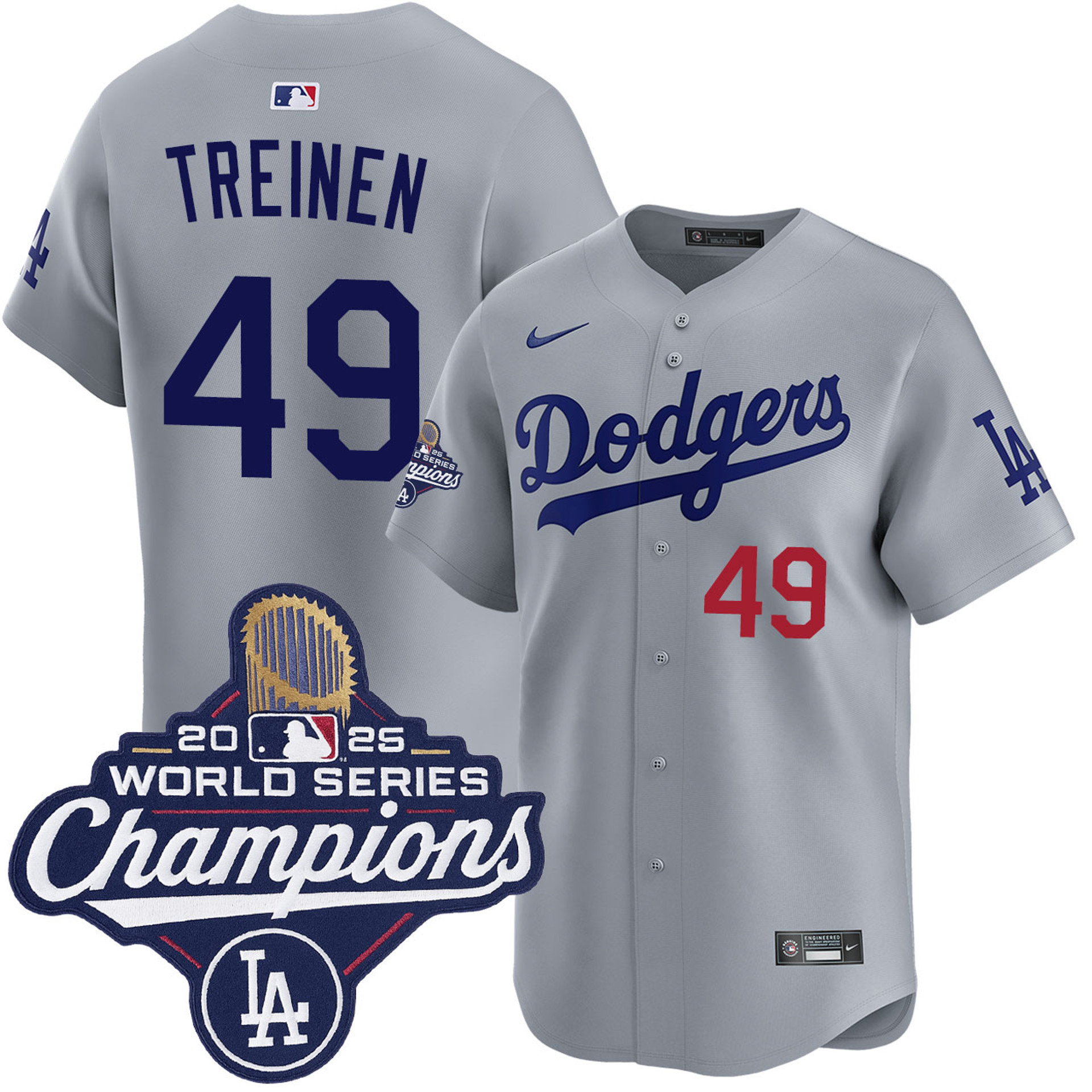 Blake Treinen Los Angeles Dodgers Alternate Road Limited 2025 World Series Champions Jersey