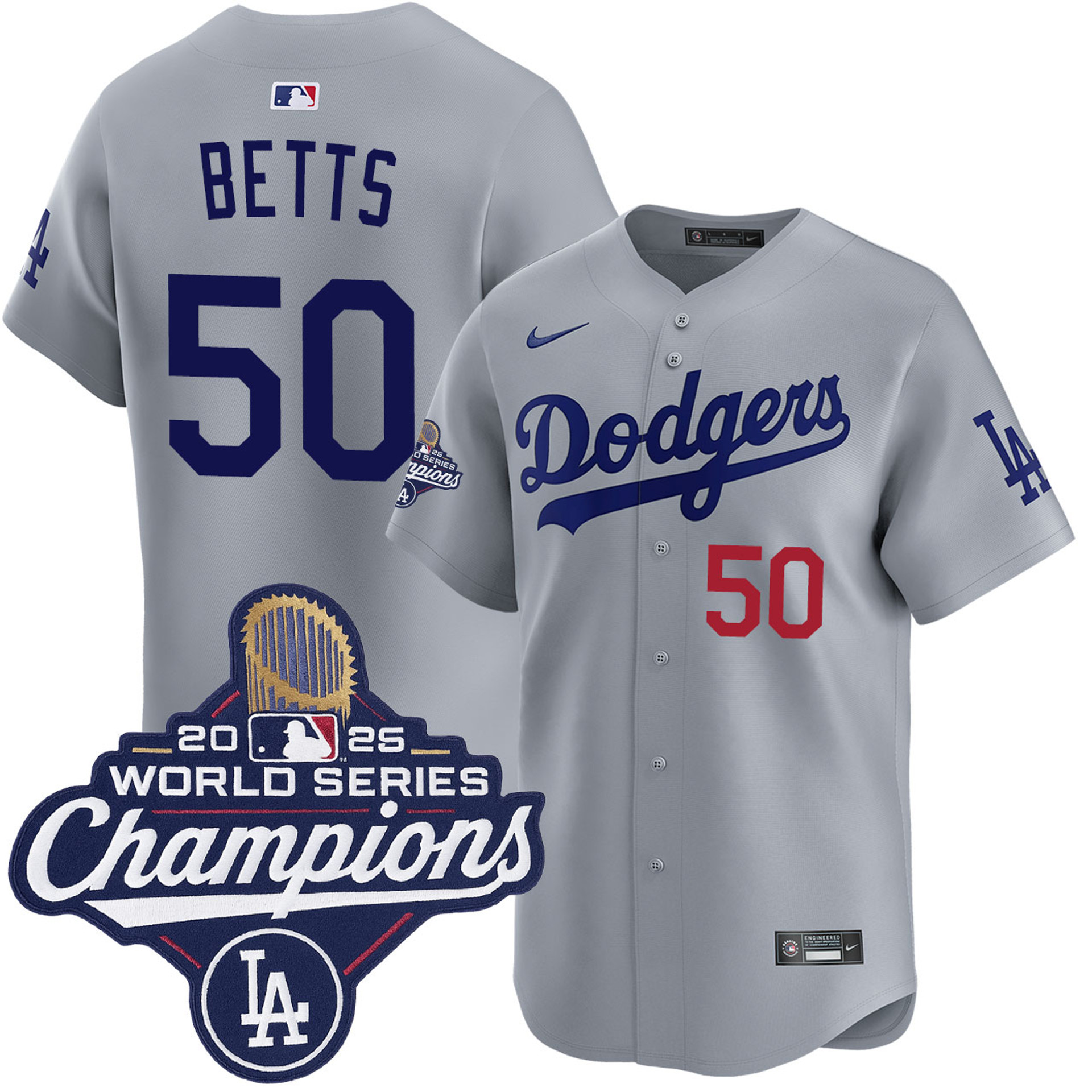 Mookie Betts Los Angeles Dodgers Alternate Road Limited 2025 World Series Champions Jersey